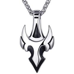 Mens Stainless Steel Spear Pendant Necklace Arrow Tauren Pendant with 24 Inches Link Chain
