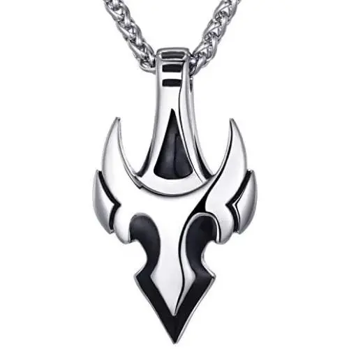 Mens Stainless Steel Spear Pendant Necklace Arrow Tauren Pendant with 24 Inches Link Chain Mens Stainless Steel Spear Pendant Necklace Arrow Tauren Pendant with 24 Inches Link Chain