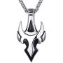 Mens Stainless Steel Spear Pendant Necklace Arrow Tauren Pendant with 24 Inches Link Chain