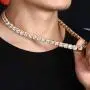 TRIPOD JEWELRY 10mm Tennis Chain for Men Cluster Lab Diamond Iced Out Necklace,18K Gold/ White Gold/ Rose Gold Plated Choker Necklaces for Women with Full Iced Clasp TRIPOD JEWELRY 10mm Tennis Chain for Men Cluster Lab Diamond Iced Out Necklace,18K Gold/ White Gold/ Rose Gold Plated Choker Necklaces for Women with Full Iced Clasp