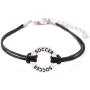 TEAMER Adjustable Wax Cord Bracelet Message Soccer Sports Circle Charm Jewelry for Teens Girls Best Gifts