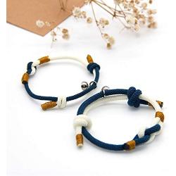 RAMESON 2PC/Set Couple Bracelet Adjustable Bangle Mutual Attraction Magnetic Pendants Promise Bracelet for Couples Gifts Women Men Lover Friendship