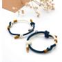 RAMESON 2PC/Set Couple Bracelet Adjustable Bangle Mutual Attraction Magnetic Pendants Promise Bracelet for Couples Gifts Women Men Lover Friendship