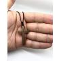 Wooden Cross Necklace for Men Women Children Kids – Natural Wooden Cross Pendant Necklace - Walnut Wood Small Cross Necklace