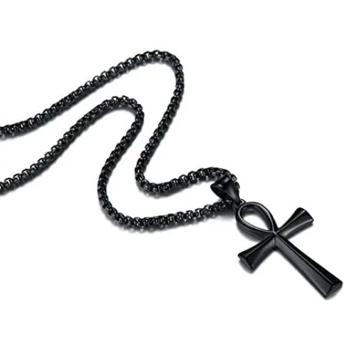 Reve Stainless Steel Coptic Ankh Cross Religious Pendant Necklace for Men Women, 20-24 Inches Chain Reve Stainless Steel Coptic Ankh Cross Religious Pendant Necklace for Men Women, 20-24 Inches Chain