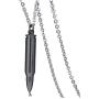 HUANIAN Stainless Bullet Shape Canister Capsule Memorial Keepsake Pendant Cremation Ash Urn Necklace for Men