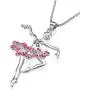 Lcbulu Little Girl Necklace Pink Ballerina Dance Pendant Necklace Jewelry Gifts for Little Girls 16 inches