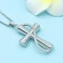 Freeco 925 Sterling Silver Cremation Memorial Jewelry Urn Necklace for Ashes for Women with Fill Kit(Cross Urn Necklace)