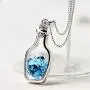 KEPKGO Love Heart Crystal Pendant Necklace with Unique Bottle Shape Valentines Day Jewelry Gifts for Womens Girls KEPKGO Love Heart Crystal Pendant Necklace with Unique Bottle Shape Valentines Day Jewelry Gifts for Womens Girls