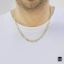 Amberta Dark Rhodium or 18K Gold Plated on 925 Sterling Silver Necklace for Men - Flat Curb Cuban Chain - 5 mm Thick - Different Styles