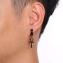 GUNGNEER Ankh Cross Stainless Steel Earrings Egyptian Pyramid Jewelry Accessories Men Women
