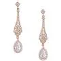SWEETV Slender Teardrop Cubic Zirconia Chandelier Dangle Earrings- Bridal Wedding Jewelry Style for Brides,Bridesmaids