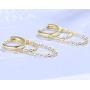 Tassel Chain Drop Dangle Small Hoop Earrings for Women Girls Men Chain Dangle Korean Kpop Hinged Hoop Earrings