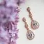 A+O Bridesmaid Earrings, Teardrop Cubic Zirconia Crystal Earrings in Silver, Gold, Rose Gold A+O Bridesmaid Earrings, Teardrop Cubic Zirconia Crystal Earrings in Silver, Gold, Rose Gold