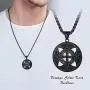 FaithHeart Celtic Knot Pendant Viking Norse Rune Necklace Stainless Steel Vintage Wicca Pentagram Talisman Necklace for Men Original Jewelry Customize