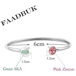 FAADBUK AKA Sorority Gift Alpha Alpha Kappa Paraphernalia Pink Zircon and Green AKA Bracelet Sorority Graduation Jewelry for Women Girls