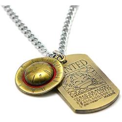Anime One Piece Luffy Skeleton Pendant Necklace The Straw Hat Pirates Rope Chain Pendant Necklace for Men Boys Cap Cosplay for Boys Men