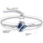 GEORGE · SMITH Birthday Gift Butterfly Crystal Bangle Bracelet for Women Sliver Tone Adjustable Charms Bracelets Women Valentines Day Butterfly Gifts with Elegant Jewelry Box