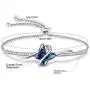GEORGE · SMITH Birthday Gift Butterfly Crystal Bangle Bracelet for Women Sliver Tone Adjustable Charms Bracelets Women Valentines Day Butterfly Gifts with Elegant Jewelry Box
