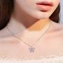 925 Sterling Silver Breast Cancer Awareness Butterfly Pink Ribbon Pendant Necklace with Austrian Crystals, Breast Cancer Survivor Gifts for Women