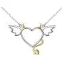DAOCHONG Two-Tone 925 Sterling Silver Devil Heart with Wings Pendant Necklace for Women Girls Halloween Gift DAOCHONG Two-Tone 925 Sterling Silver Devil Heart with Wings Pendant Necklace for Women Girls Halloween Gift