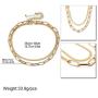 Minimalist Metal Snake Bone Thick Chunky Choker Chain Multi Layered Adjustable Length Necklace Bracelet Set Exaggeration Oval Cuban Collar Statement Clavicle Necklace for Women Men Jewelry