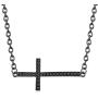 Womens Painted Alloy Cross Jewelry Set Colored Crystal Cross Necklace Dangle Earrings Set