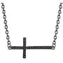 Womens Painted Alloy Cross Jewelry Set Colored Crystal Cross Necklace Dangle Earrings Set