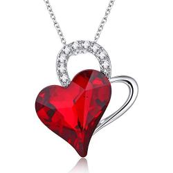 Shahd Women Necklace Love Heart Pendant Necklace Guardian Angel，Crystal with Gift Box Mother Day Gifts for Her Women Party/Anniversary Day/Birthday 18''+2'' Extender