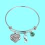 AKTAP Green Ribbon Awareness Bracelet Liver Cancer bracelet Survivor Cancer Gift For Bipolar Disorder Cerebral Palsy