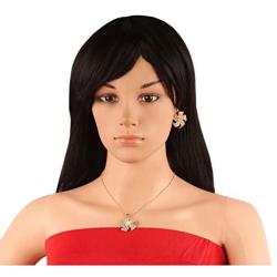 Touchstone Indian Bollywood Delicate Creative Designer Jewelry Pendant Set Colorful in Gold and Silver Tone for Women.