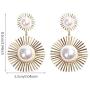 Exaggerated Big Drop Earrings for Women Big Pearl Round Dangle Earrings Wild Sun Earrings Female Fashion Jewelry