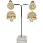 Royal Bling Golden Pearl Minakari Jhumki/Jhumka Earrings
