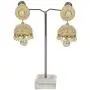 Royal Bling Golden Pearl Minakari Jhumki/Jhumka Earrings