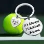 Zuo Bao Pickleball Lover Gift Pickleball Player Keychain Its Always Pickleball Season Jewelry Gift for Pickleball Athletes Coach