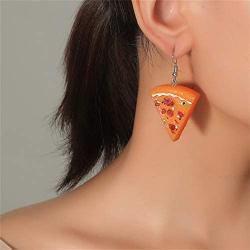 3 Pairs Pizza Hamburger Popcorn Dangle Earrings Set Polymer Clay Handmade Simulation Food Drop Earrings Cute Unique Resin Novelty Food Earrings Set for Women Girls Jewelry