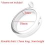 Zysta Silver Round Locket Pendant Necklace 30mm Glossy Stainless Steel Clear Glass Living Memory Floating Charms Stone Storage