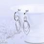 14K Gold Plated Sterling Silver three leaf-shaped drop dangle earrings with cubic zirconia simulated diamonds 14K Gold Plated Sterling Silver three leaf-shaped drop dangle earrings with cubic zirconia simulated diamonds