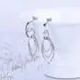 14K Gold Plated Sterling Silver three leaf-shaped drop dangle earrings with cubic zirconia simulated diamonds