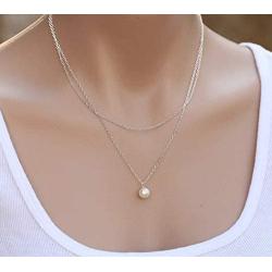 Florideco 12Pcs Layered Necklaces Set for Women Feather Pearl Long Choker Crescent Moon Pendant Multilayer Necklace Dainty Lariat Necklace