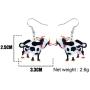 DUOWEI Cute Cartoon Milk Cattle Cow Earrings Acrylic Dangle Drop Jewelry for Women Girls Teens Kids Gifts