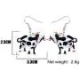 DUOWEI Cute Cartoon Milk Cattle Cow Earrings Acrylic Dangle Drop Jewelry for Women Girls Teens Kids Gifts DUOWEI Cute Cartoon Milk Cattle Cow Earrings Acrylic Dangle Drop Jewelry for Women Girls Teens Kids Gifts