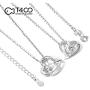 T400 925 Sterling Silver Pendant Necklace I Love You to The Moon and Back Gold Rosegold Plated White Moon Heart Pendant Birthday Gift for Women Girls