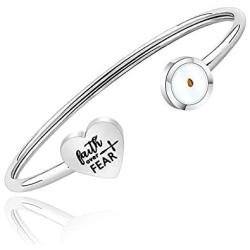 FAADBUK Christian Mustard Seed Bracelet Christian Gifts Faith Over Fear Mustard Seed Jewelry Bracelet Religious Inspirational Gift for Women Girls