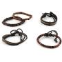 HZMAN Wrap Bracelets Men Women, Hemp Cords Wood Beads Ethnic Tribal Bracelets, Leather Wristbands