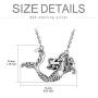 RMREWY Mermaid Necklace 925 Sterling Silver Sea Mermaid Vintage Bohemia Oxidized Pendant Necklace Birthday Gift for Women Mother or Daughter