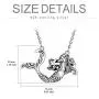 RMREWY Mermaid Necklace 925 Sterling Silver Sea Mermaid Vintage Bohemia Oxidized Pendant Necklace Birthday Gift for Women Mother or Daughter