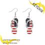 KEYCHIN God Bless America Patriotic Independence Day Earrings Patriotic 4th of July Gift American Sign Earrings Asymmetric Pattern Patriotic Jewelry for Women