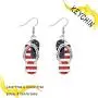KEYCHIN God Bless America Patriotic Independence Day Earrings Patriotic 4th of July Gift American Sign Earrings Asymmetric Pattern Patriotic Jewelry for Women