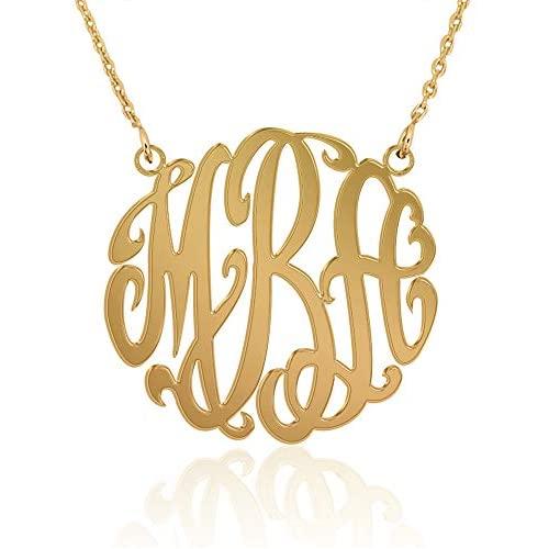 Joelle Monogram Necklace Sterling Silver Custom Any Initial Name Necklace for Women Girls